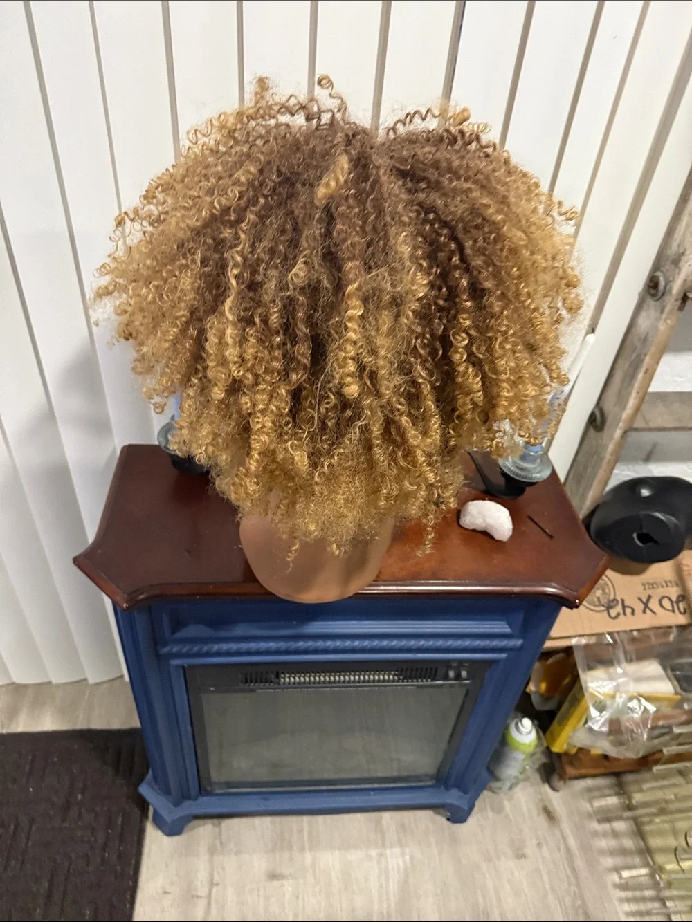 #119 Curly Afro Wig - Honey Blonde